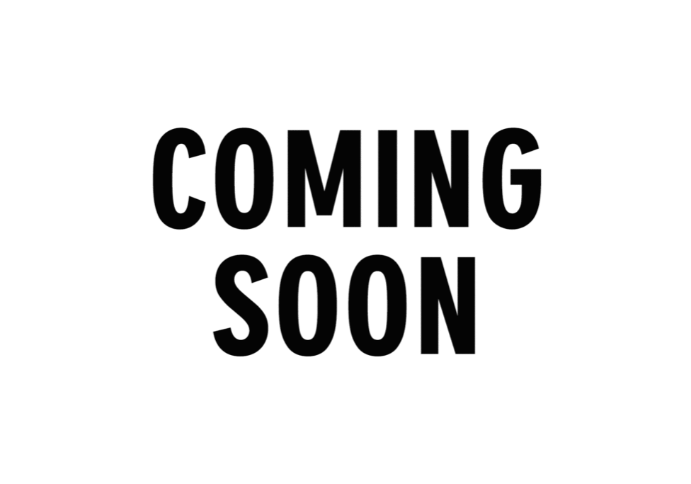 Black bold text saying 'COMING SOON' on white background.